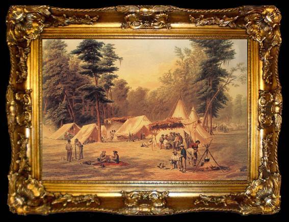 framed  Conrad Wise Chapman Confederate Camp at Corinth, ta009-2